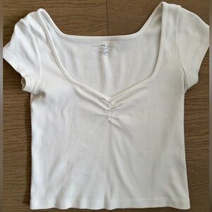 Brandy Melville Cream Short Sleeve Top